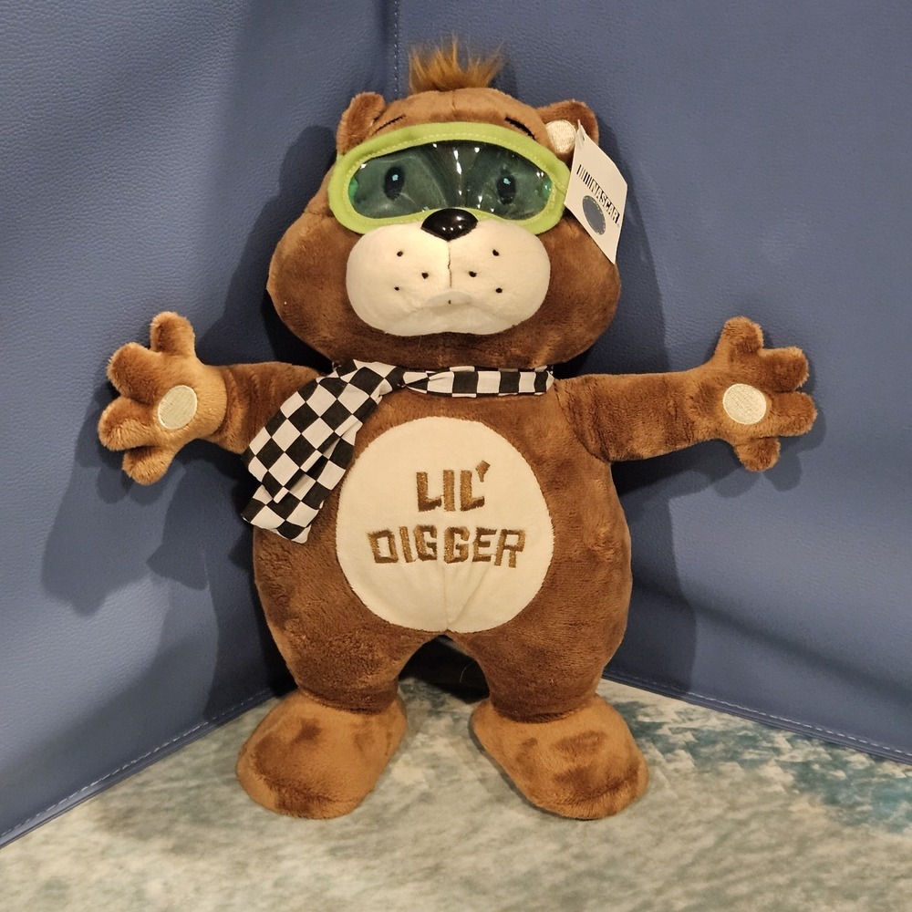 2008 Lil Digger Beaver Plush NASCAR Fox Sports Racing Mascot Stuffed Animal